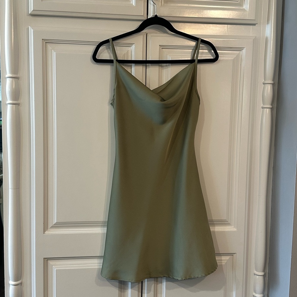 SHEIN Beige and Black Contrast Dress